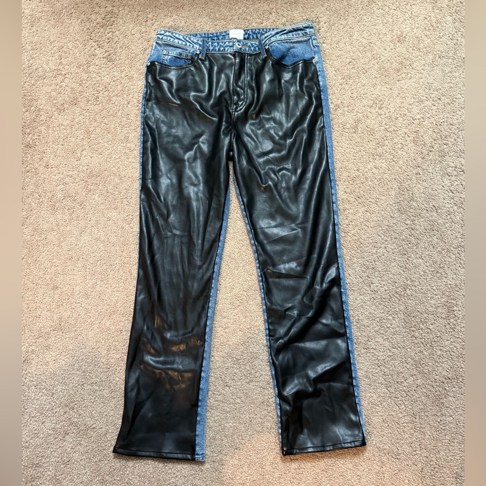 Jonathan Simkhai Black and Blue High Rise Jeans